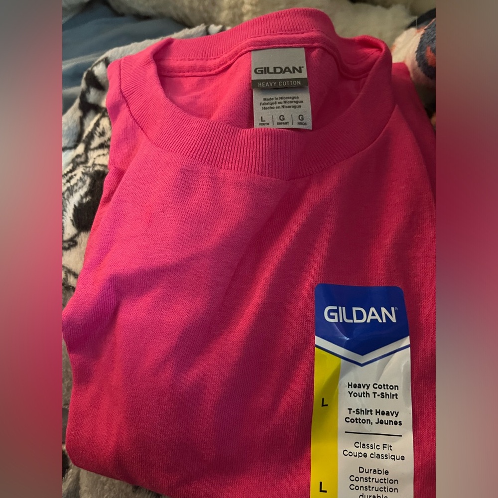 12 large pink/fuschia colored youth tshirts new